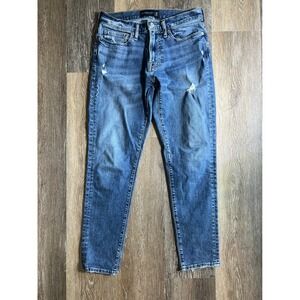 Abercrombie & Fitch Slim Taper Stretch Mens Distressed Blue Jeans 29x32
